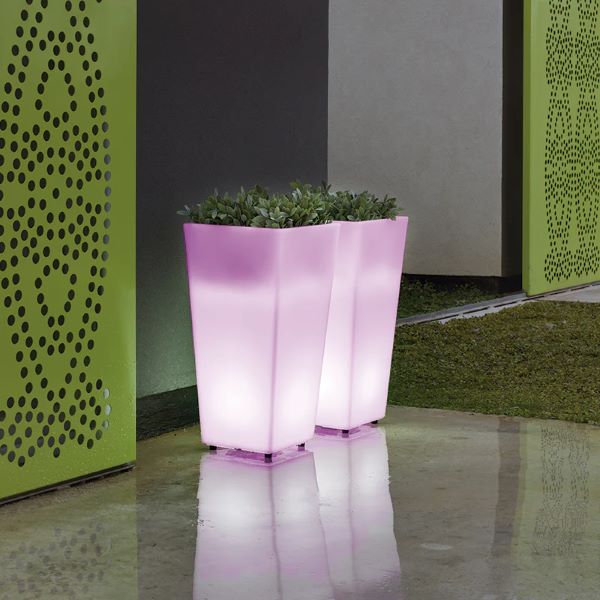 MELISA 40 vaso luminoso LED RGB ricarica solare outdoor